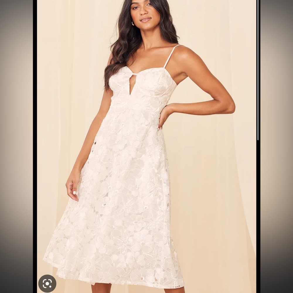 Brand new lulus white midi dress